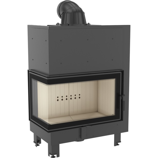 Oceľový krb KRATKI MBO ľavý 15 kW Ø 200 samozatváracie dvierka