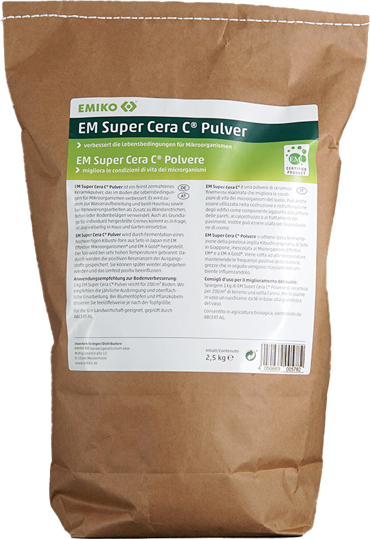 Emiko EM Super Cera C Pulver 2,5kg verbessert die Eigenschaften des Bodens