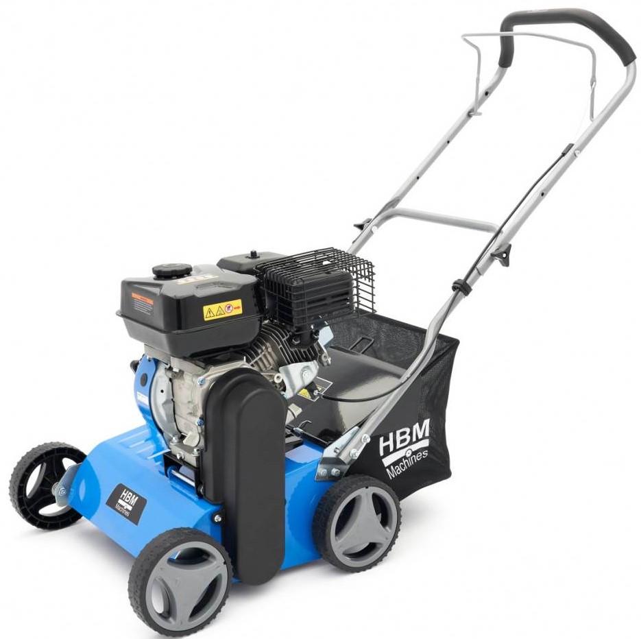 hbm Vertikutierer 400mm 5000W 9 Messer Benzin 3in1 Rasenlüfter Aerifiziergerät