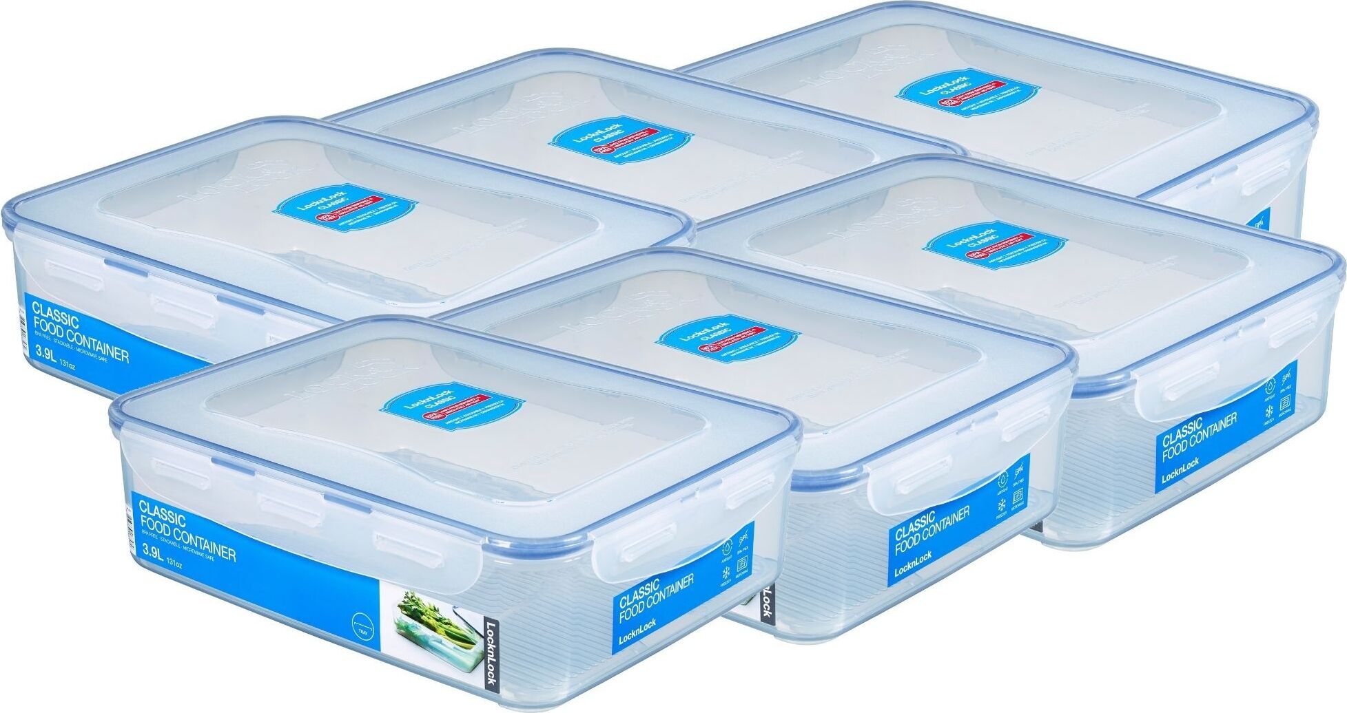 LocknLock Frischhaltedosen-Set – 6 Stück à 600 Ml, Luftdicht, Für Mikrowelle & Gefrierschrank