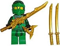 LEGO Ninjago minifigúrka Zelený nindža Lloyd s 5 zbraňami a dračím mečom