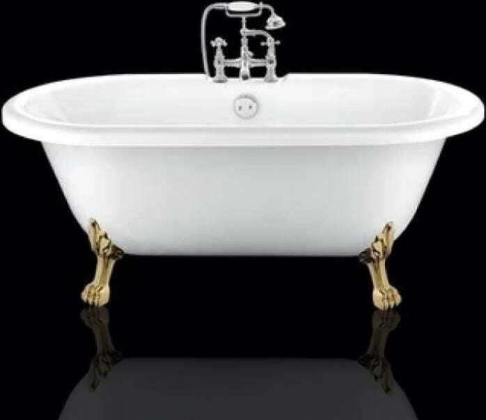 ROGIER & MOTHES Freistehende Badewanne mit Füßen CHELSEA Löwenfüße GOLD 170 cm