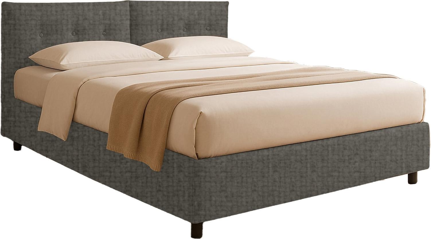 Doppelbett Dmora Levice Grau, abnehmbar mit Stauraum