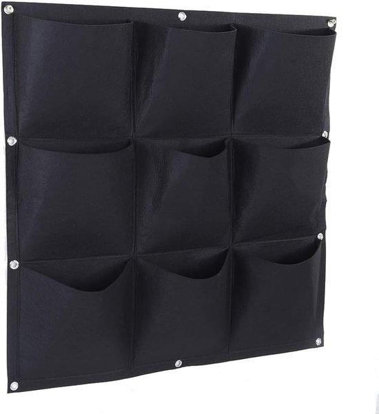 OEM Vertikale Garten - hangende Pflanzenschale - Vertikaler Garten mit 9 Fachern - Pflanzenschale - Pflanzenschale draussen - 9 geräumige Fachern - Vierkant - 50 x 50 cm - Schwarz - Vilten - 2026