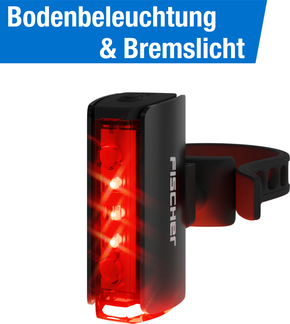 FISCHER LED-Akku Rücklicht TWIN STOP - mit Bodenbeleuchtung