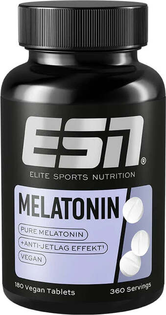 ESN - Melatonin Sleep Aid, Melatonin Tabletten, Schlaftabletten mit 1 mg Melatonin pro Tablette – 180 Tabletten