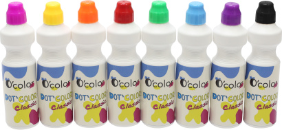 Ocolor Set mit 8 Farben x 75 ml Gouache mit Schwamm