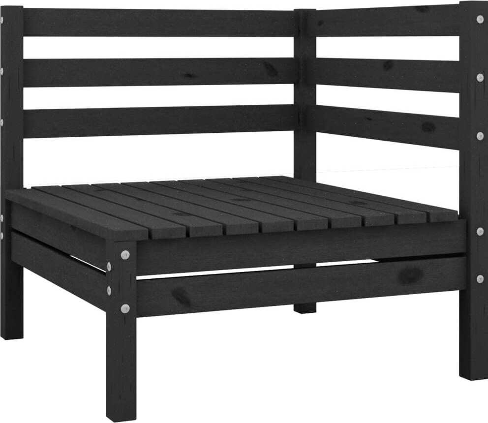 Obývací obchod Záhradná rohová pohovka Black Solid Pine