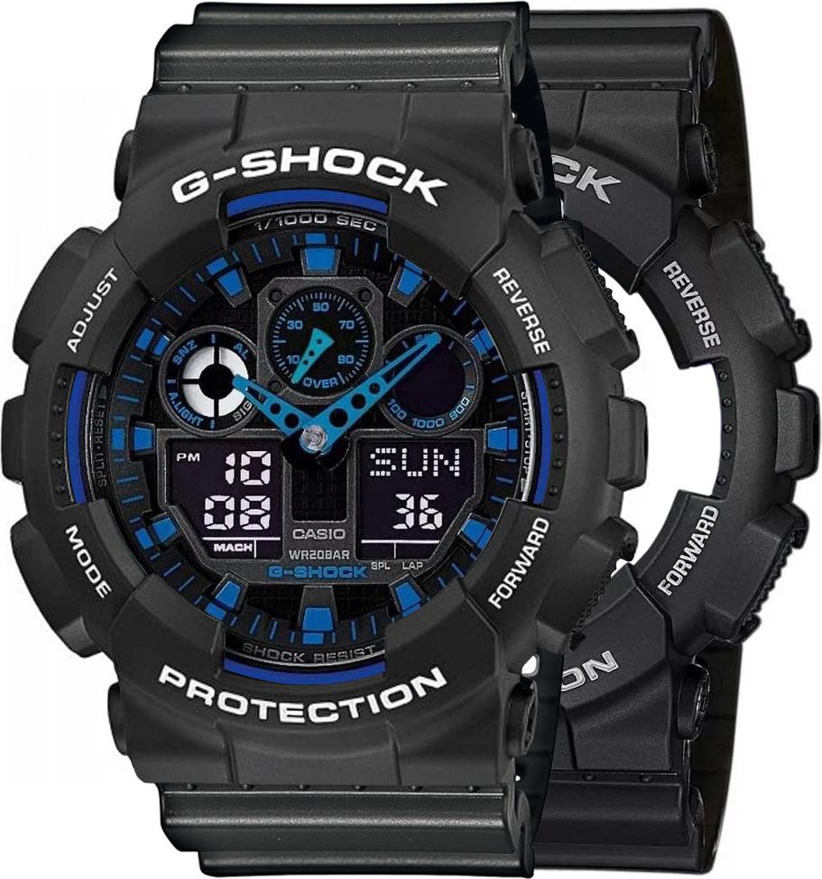 Hodinky Casio G-Shock SET GA-100-1A2ER + BEZEL 10508136 + BAND 10467764 20BAR