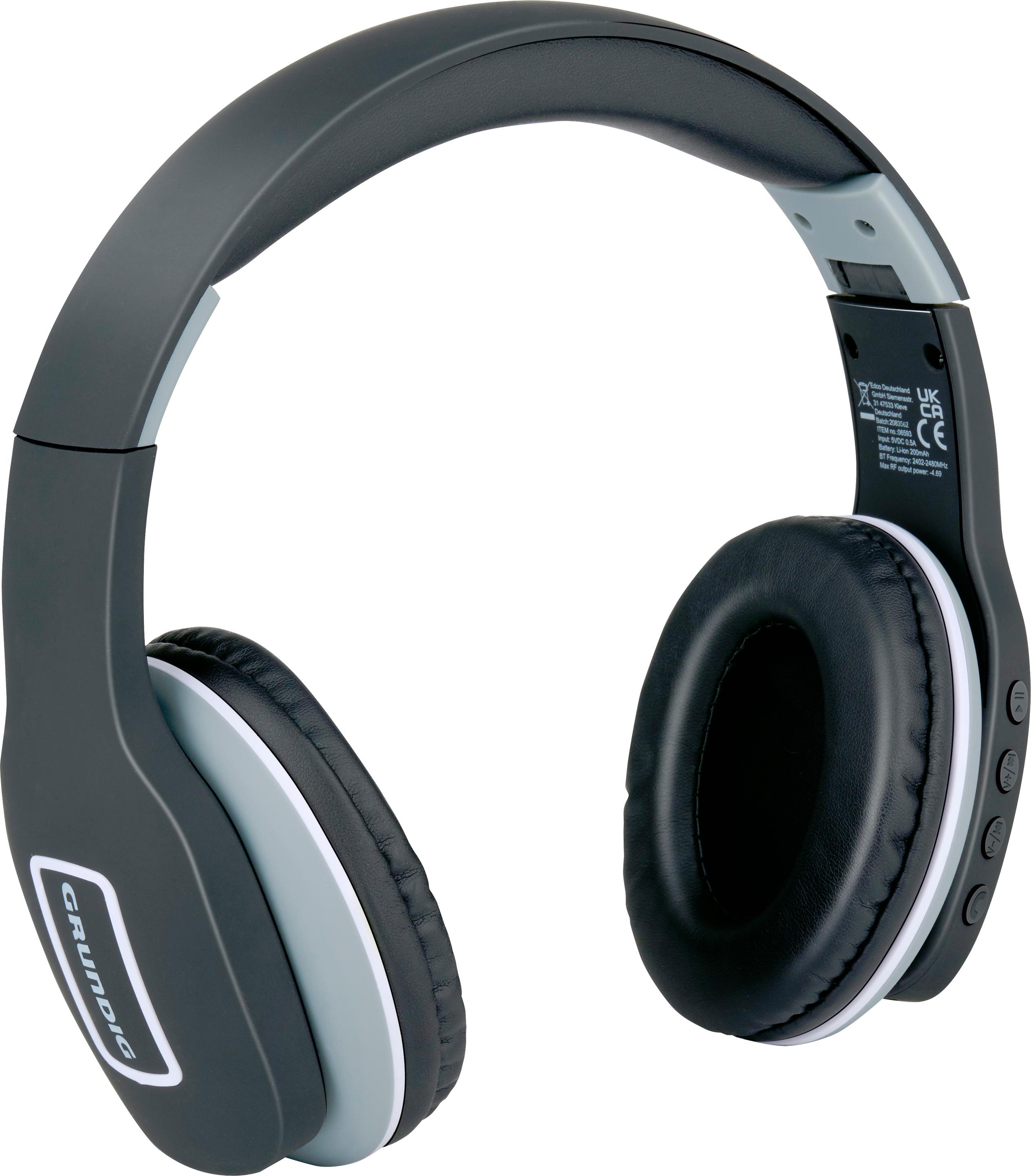 Bezdrôtové slúchadlá Grundig Bluetooth - slúchadlá cez uši s 5 hodinami prehrávania - bezdrôtové s mikrofónom - vrátane 3,5 mm audio kábla a nabíjacieho kábla USB-C