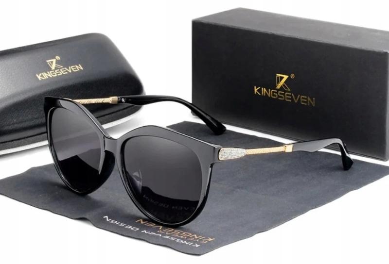 Kingseven N7826 Cat-Eye Damen Sonnenbrille Schwarz UV-400