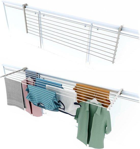 OEM Dachterrasse-Trocknungsständer Biegbar Dauerhaft Edelstahl Aluminium für Terrasse Balkon und Balustrade 162 cm Weiss 2026
