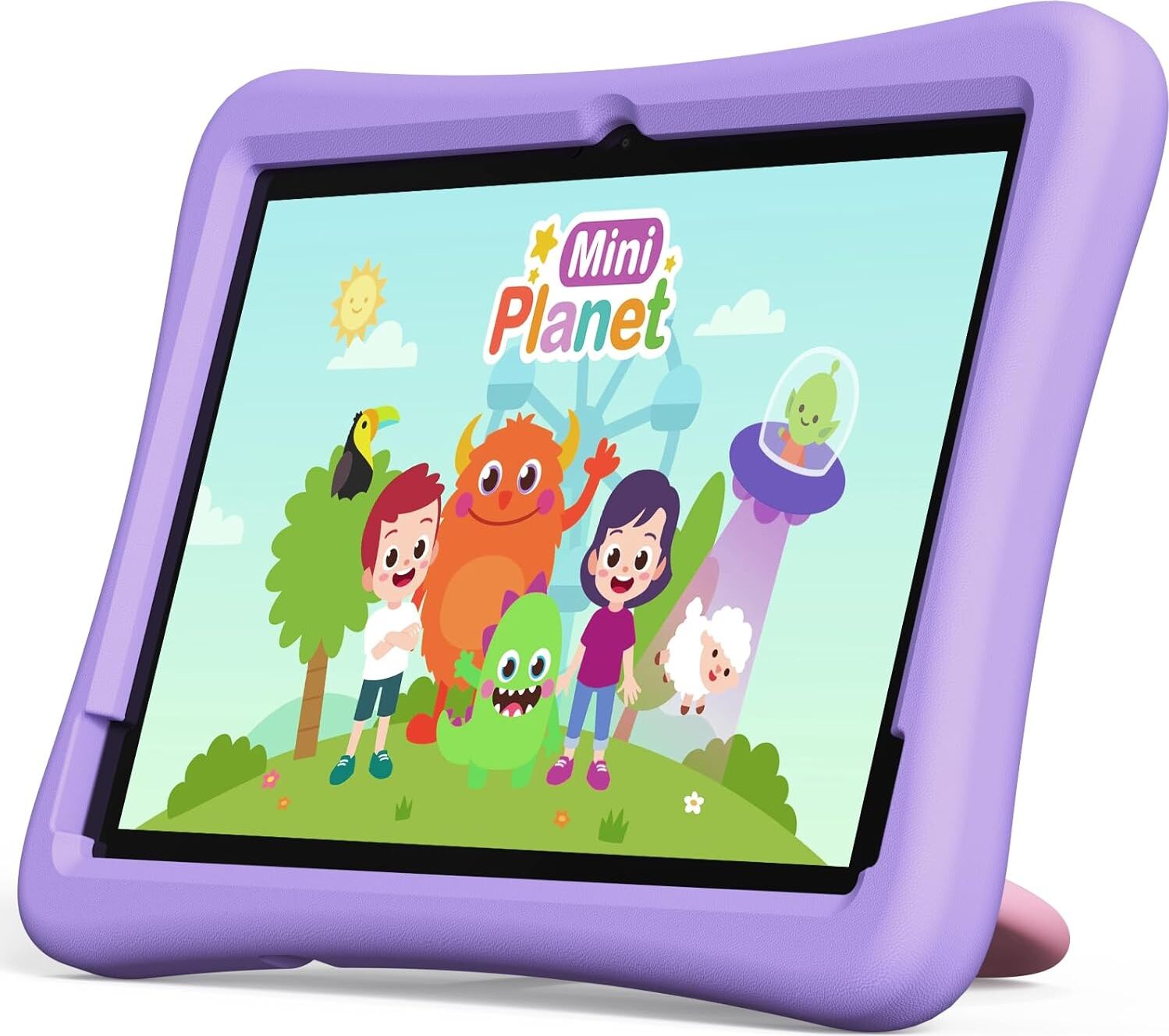 plimpton Kinder-Tablet, 10 Zoll Android 14, 8-Core, 4GB RAM + 64GB ROM (1TB TF), Kindersicherung, stoßfestes EVA-Gehäuse, Kids Space, iKids, 6000 mAh,
