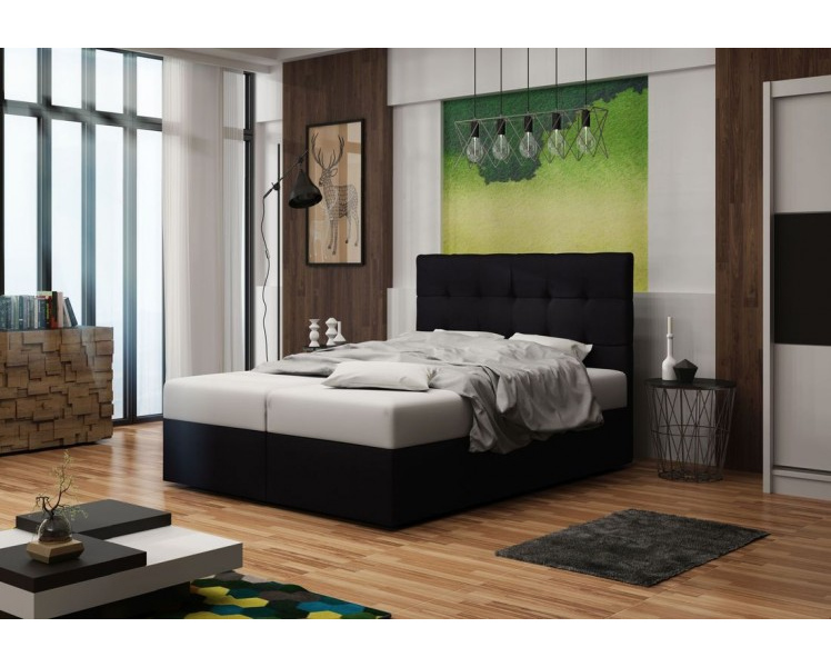 Čalúnená posteľ s úložným priestorom DELILAH 2 COMFORT - 160x200, čierna