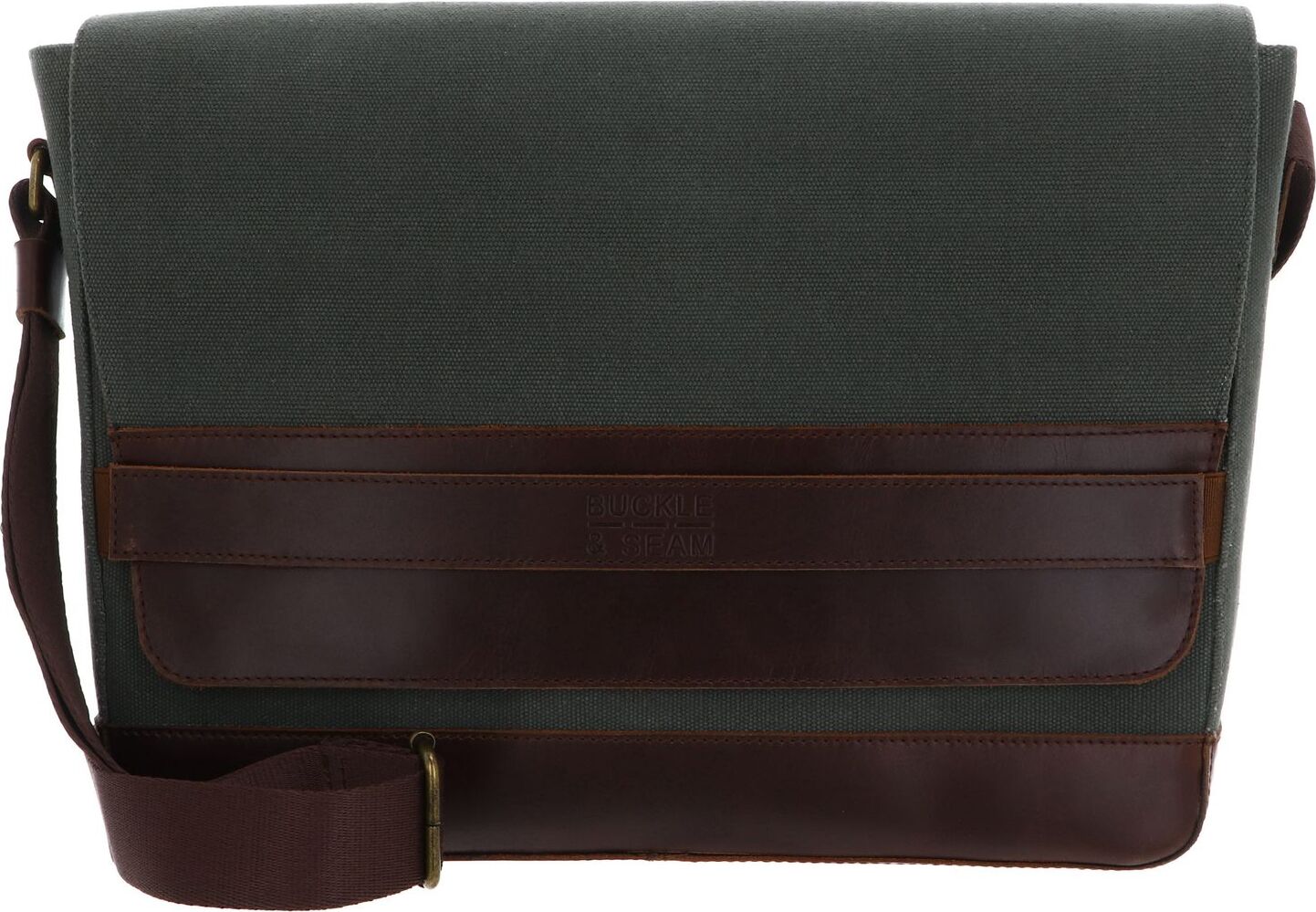 Buckle up Buckle & Seam Messenger Bag Times Canvas - GREEN/BLU
