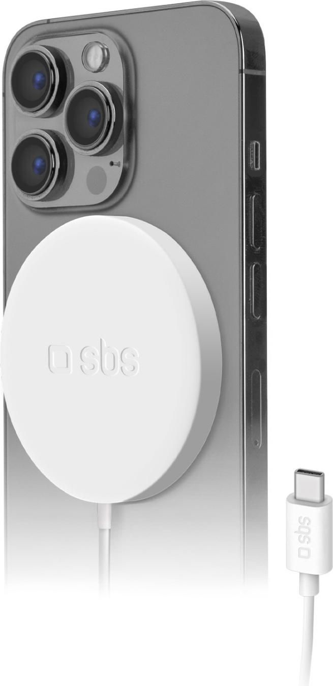 SBS Mag Smartphone White USB Bezdrôtové nabíjanie Rýchle nabíjanie Vnútorné