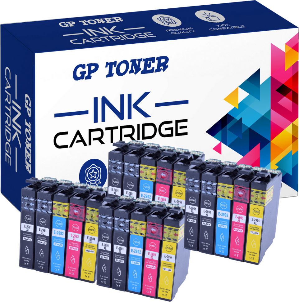 GP Toner Druckerpatronen kompatibel für Epson 29XL XP-235 245 247 330 332 342 345 432 435 442 445 GP-E2996 CMYKK x4