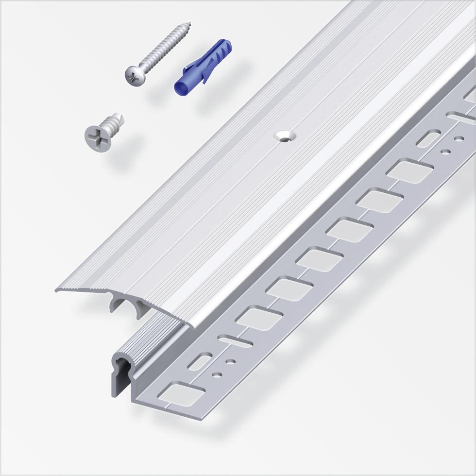 alfer Übergangs-Profil, 46 mm + Träger-Profil alfer®-fix 0.9 m, 9.5 x 46 mm 84310