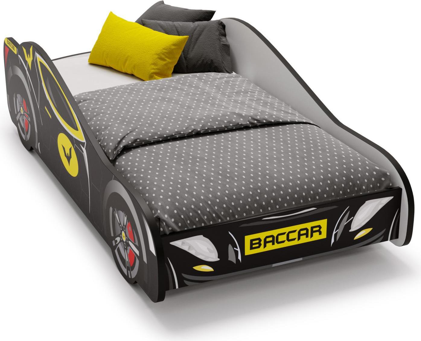 Bett + Matratze - Rennwagen Batcar Schwarz 160 x 80 cm