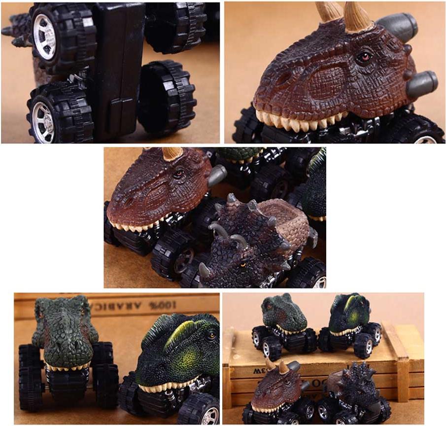 Gistuch Zurückziehendes Dinosaurierauto, hohe Simulation, kompakt, tragbar, pädagogisches Rückzugsspielzeug, 7 x 5,6 cm