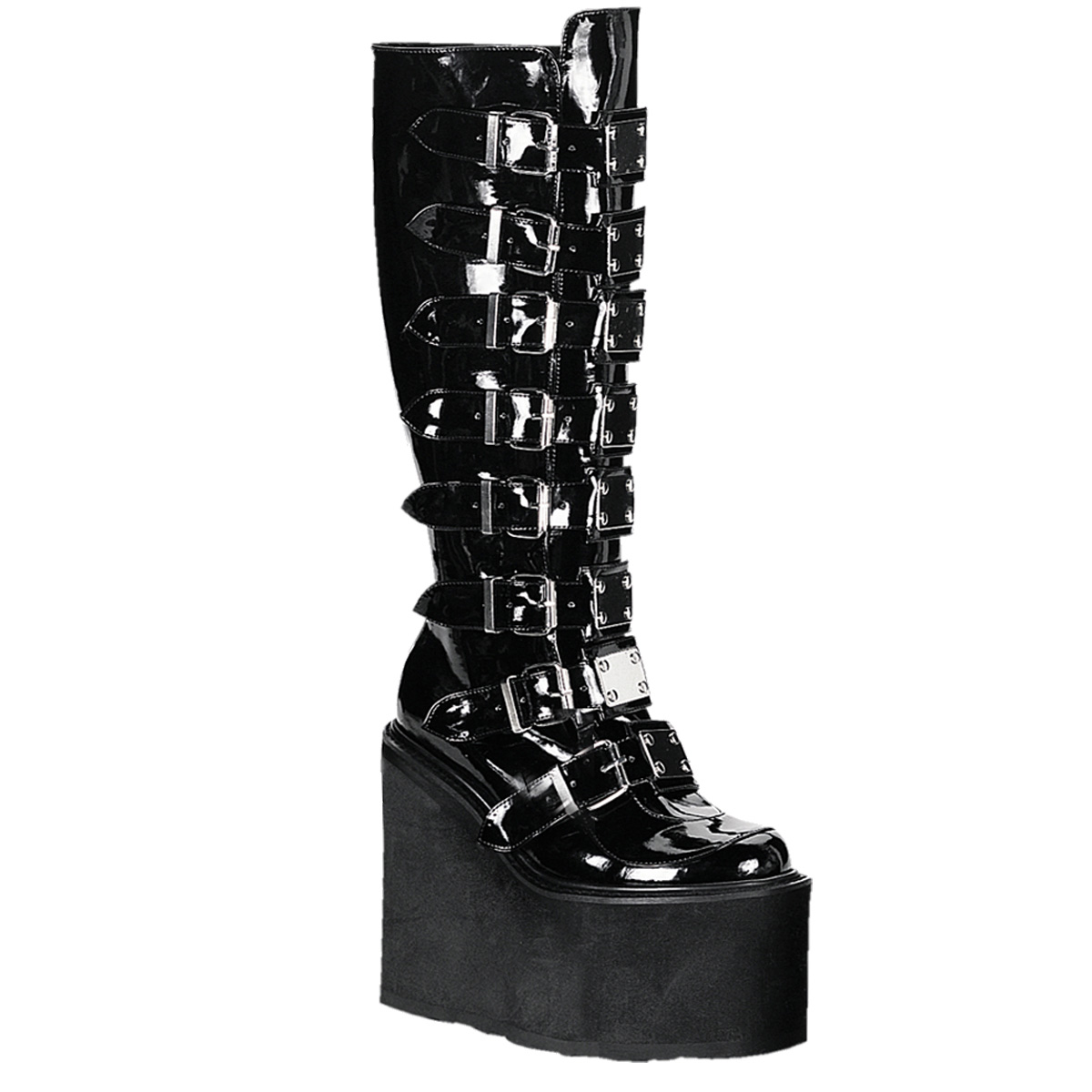 DemoniaCult Demonia | Stiefel - Swing-815 - Schwarz - EU 38 - Hochwertige Synthetische Materialien - 14 cm Plateau SWI815/B#US8
