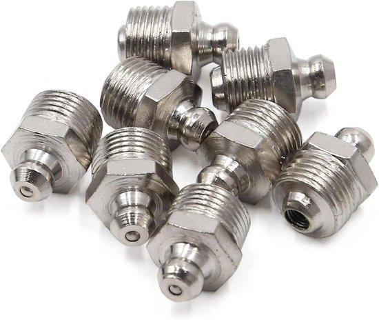 OEM Auto-Lotse Smeernippel Set - Auto-Lotse Vetnippels - Auto-Lotse Voertuigonderhoud - Vernikkeld Metaal - M12 x 1 - Zilver Translated to German: Auto-Lotse Smeernippel Set - Auto-Lotse Motoröl-Düsen - Auto-Lotse Fahrzeugpflege - Verchromtes Metall - M12 x 1 - Silber 2026
