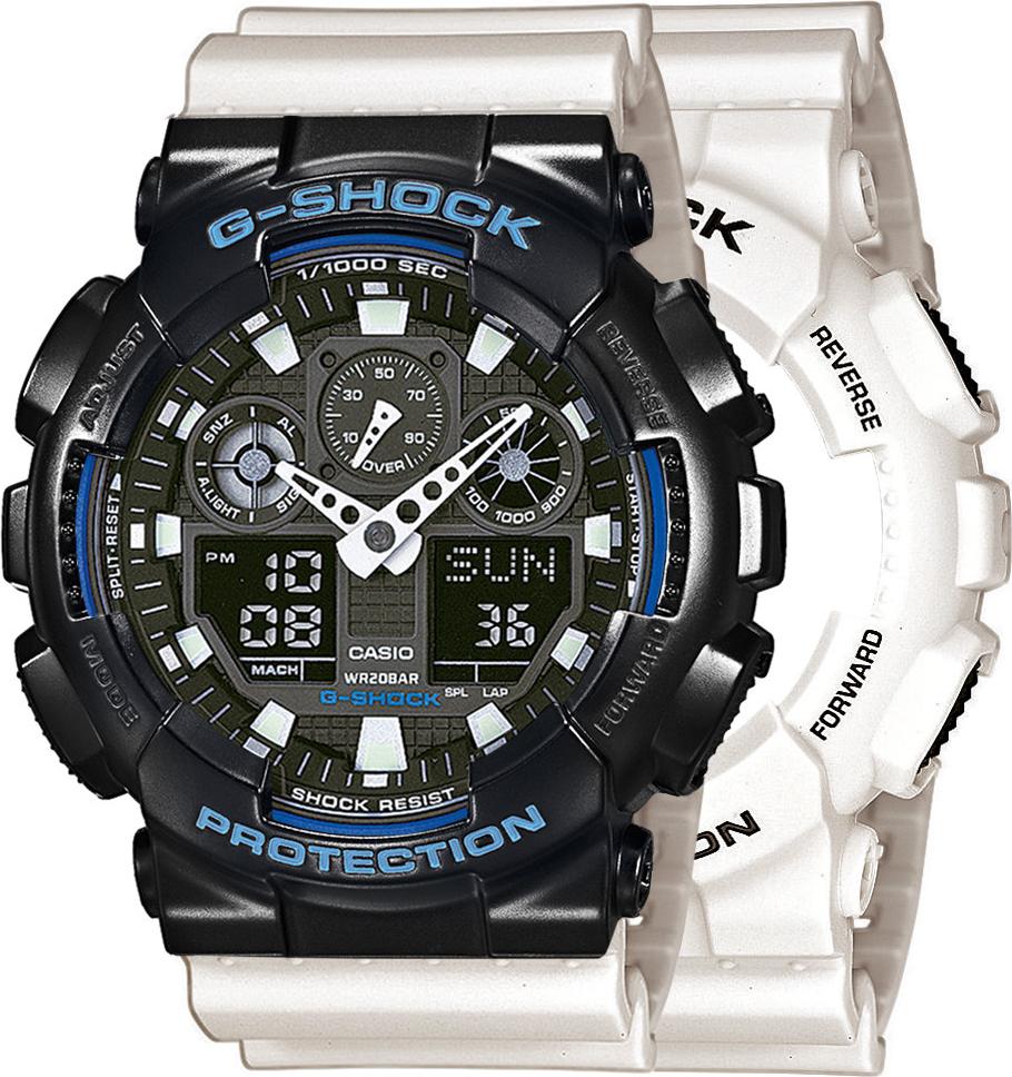 Hodinky Casio G-Shock SET GA-100B-7AER + BEZEL 10514393 + PÁS 10395227 20BAR