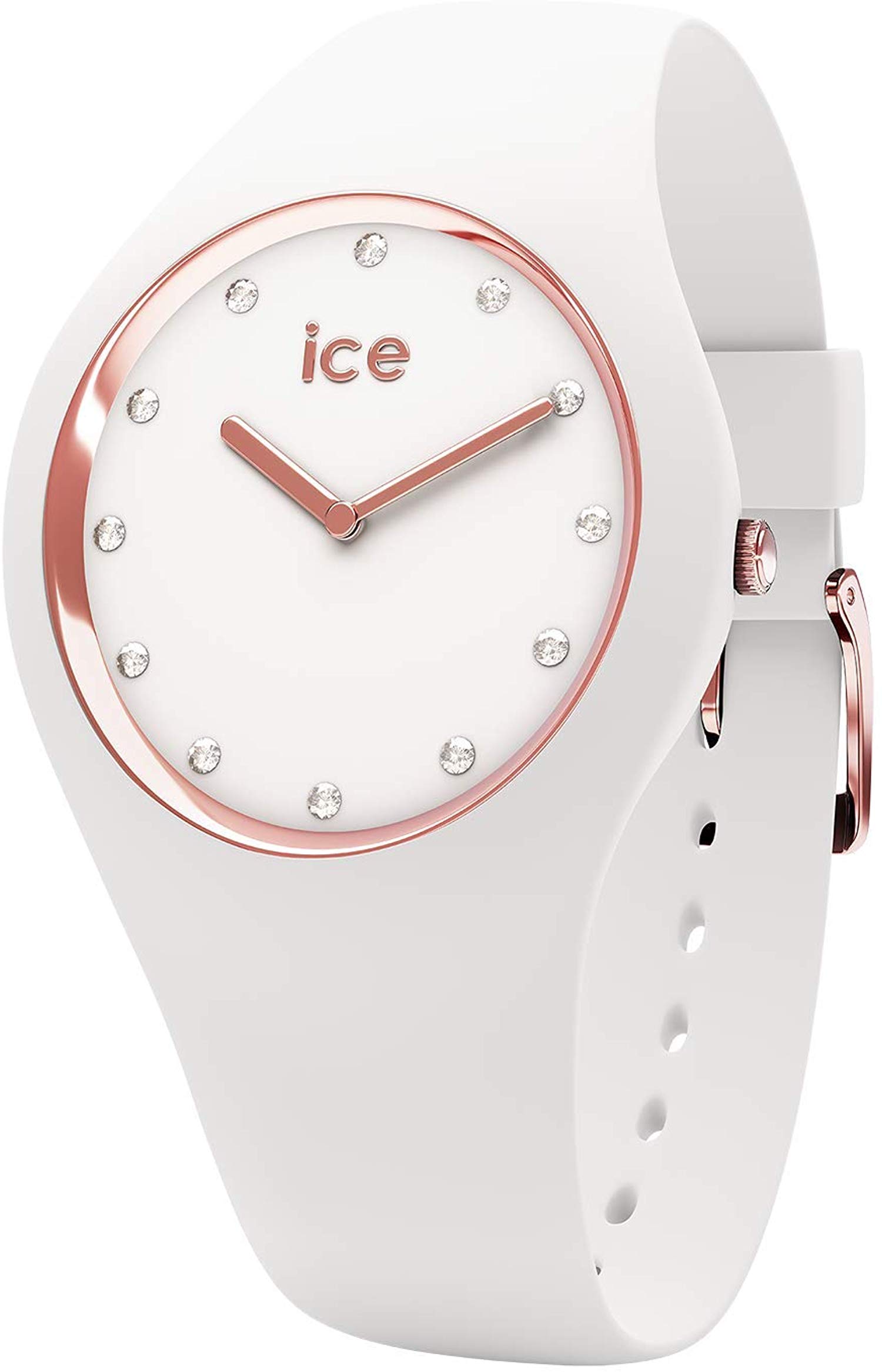 Ice-Watch - ICE cosmos White Rose-gold - Dámske náramkové hodinky so silikónovým remienkom - 016300 (Small)
