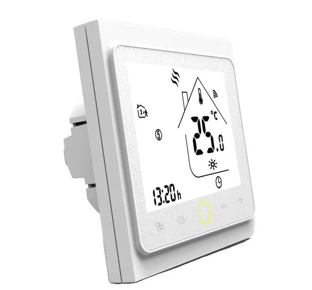 Inteligentný termostat WiFi, ovládanie teploty, spolupracuje s Echo & Google Home, biely, vodný plynový kotol WF
