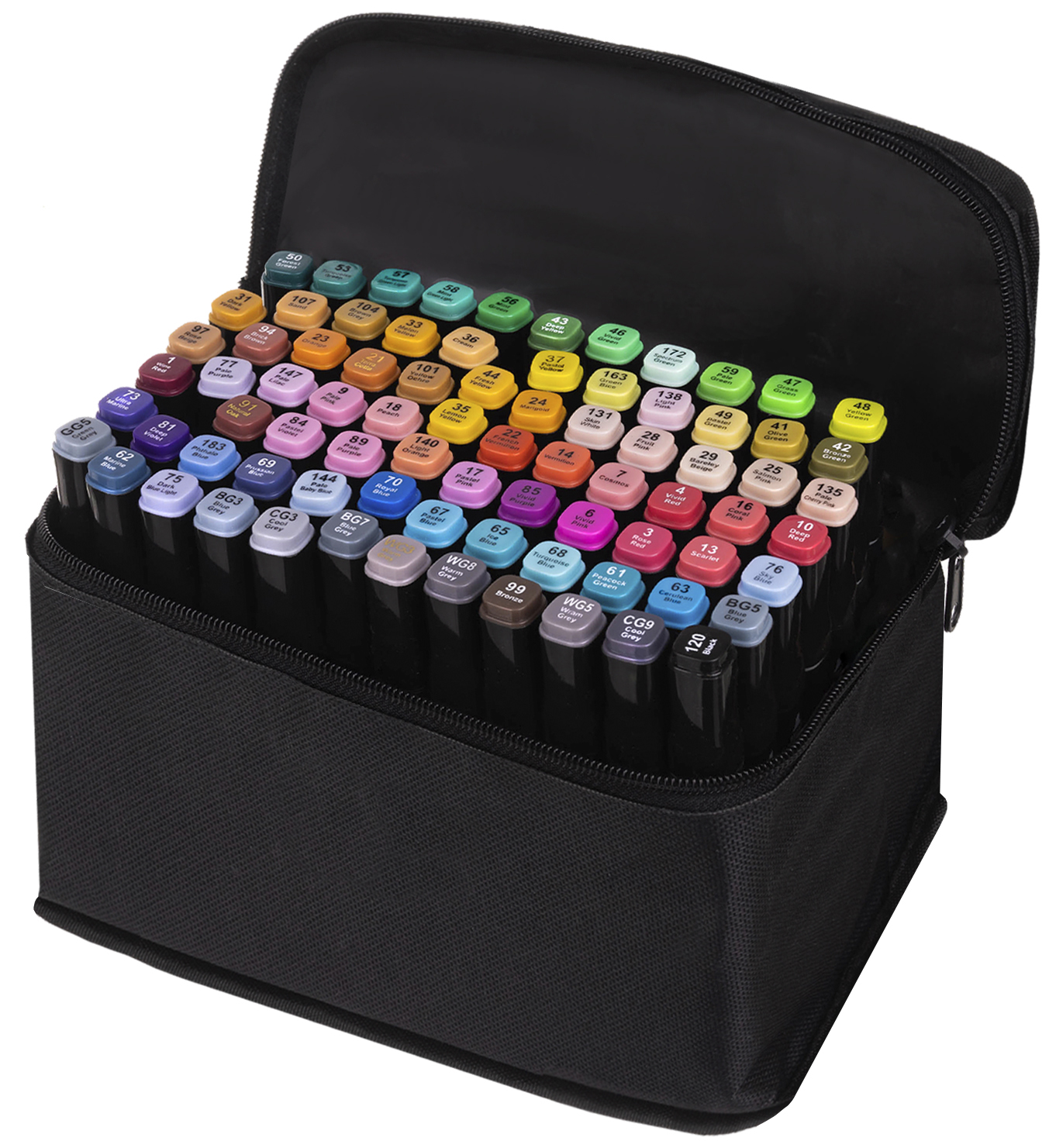 80 Farben Marker Set Copicmarker Kunst Dual Tip Sketch Stift mit Tragetasche DE 