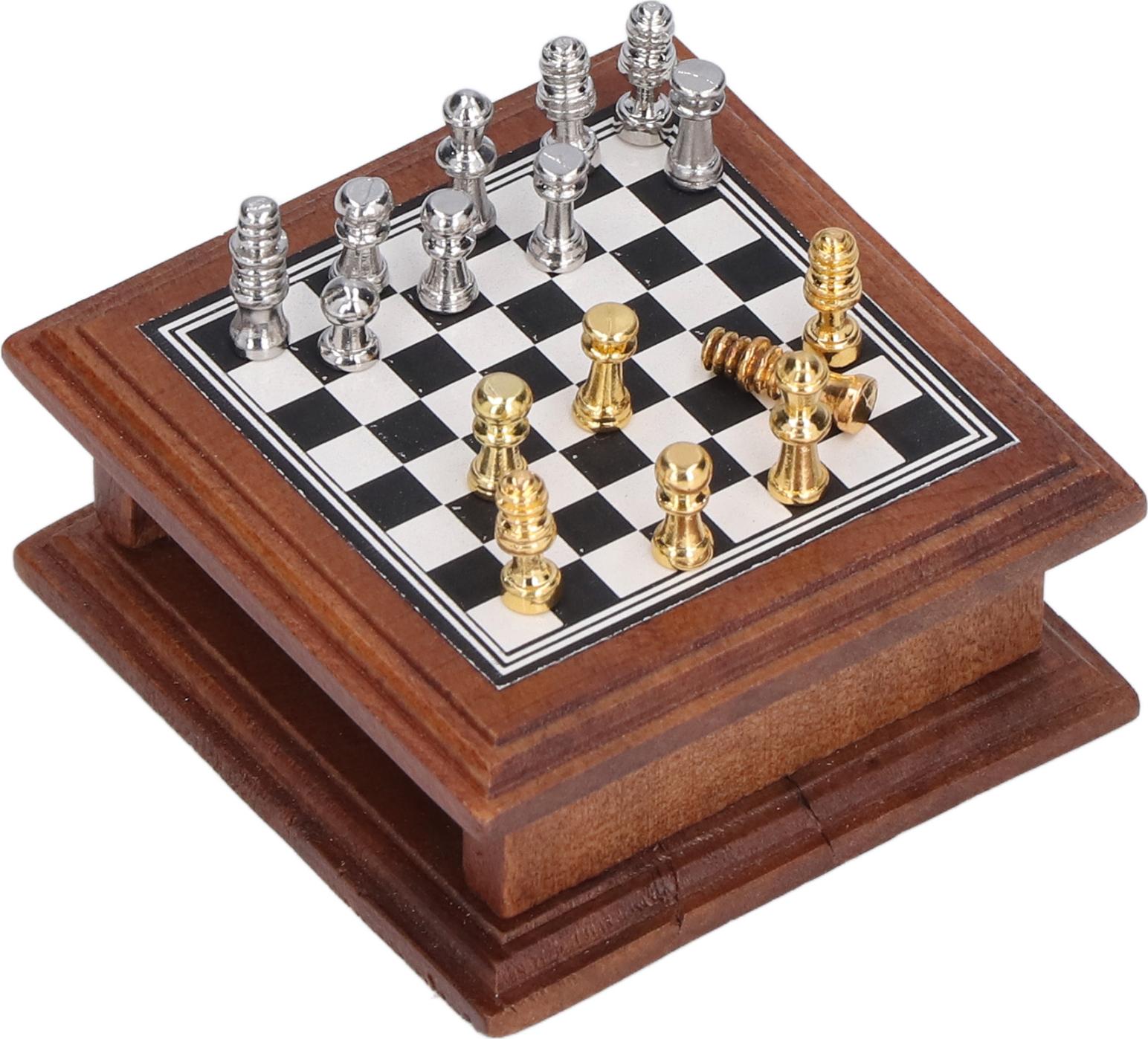 Gistuch Miniatur-Schachspiel 1:12 Puppenhaus Exquisites Mini-Heimdekorationsgeschenk