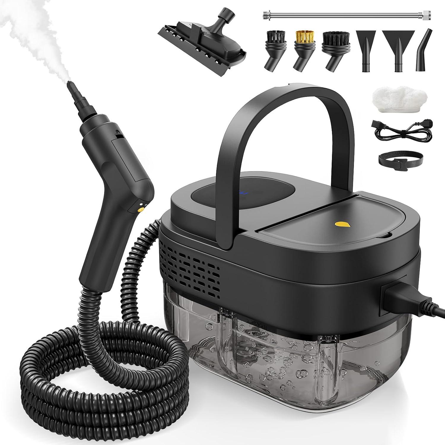 bedee Dampfreiniger, 2500W Handdampfreiniger, tragbarer Dampfdruck mit 7 Bürstenköpfen für Küchenmöbel, Badezimmer, Auto, 3 einstellbare Dampfmenge