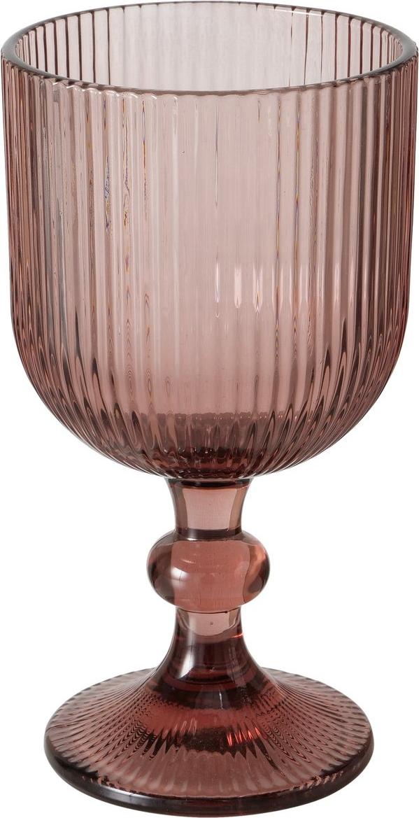 Weinglas mit Rillen-Relief Dunkelrosa von Boltze Modernes Wein Glas