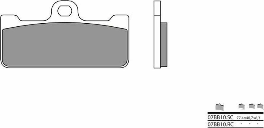 BREMBO RC 07BB10RC Renn-Keramikbremsbelagsatz