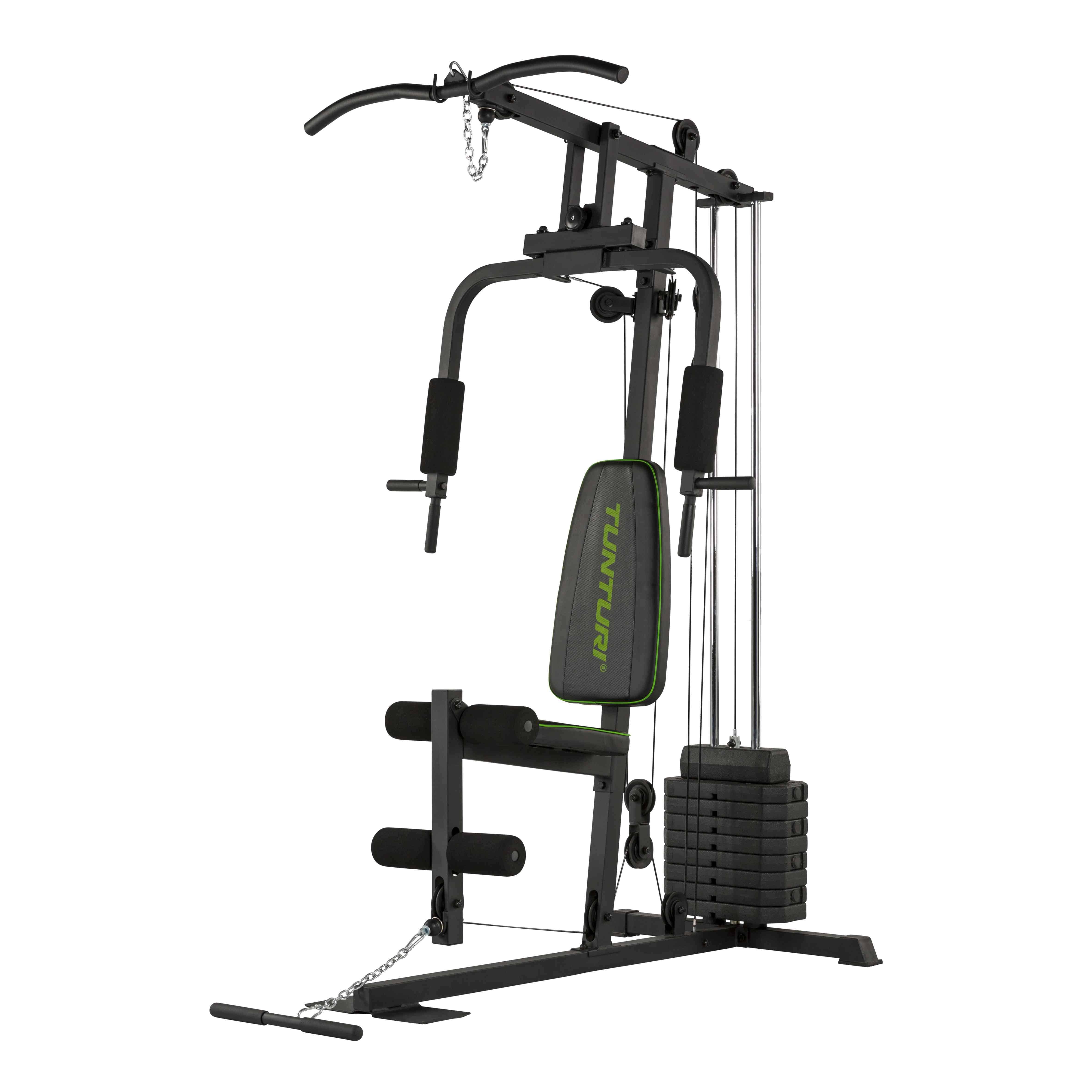 Tunturi Kraftstation HG10, Gewichtsblock 45 kg, Gewichtsplatten 9 x 5 kg, Zugstange, Lat Stange 17TSHG1000