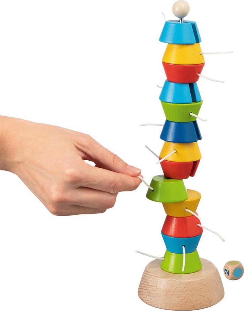 Goki Holz Wackelturm Spiel - Tugie Tumbling Tower - Balancespiel 56752