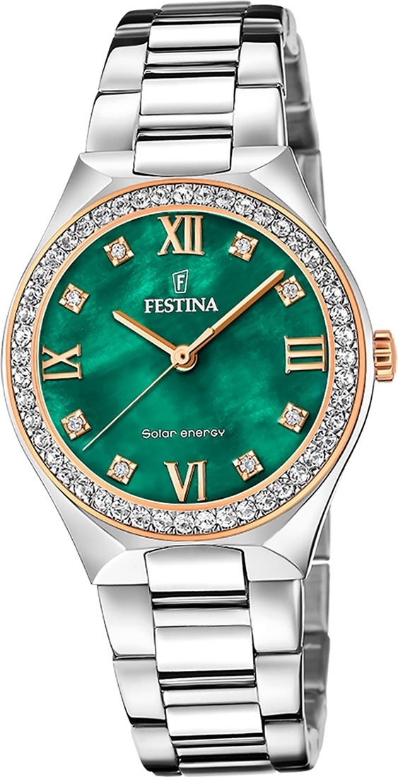 Dámske hodinky Festina z ušľachtilej ocele strieborné Festina Solar Energy solar watch D2UF20658/3
