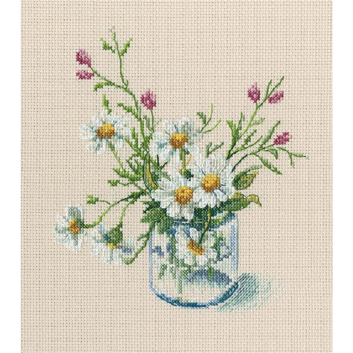 RTO Zählbare Kreuzstich-Stickerei-Set "Die warme Heiterkeit eines blühenden Sommers" M773, 17x17,5 cm
