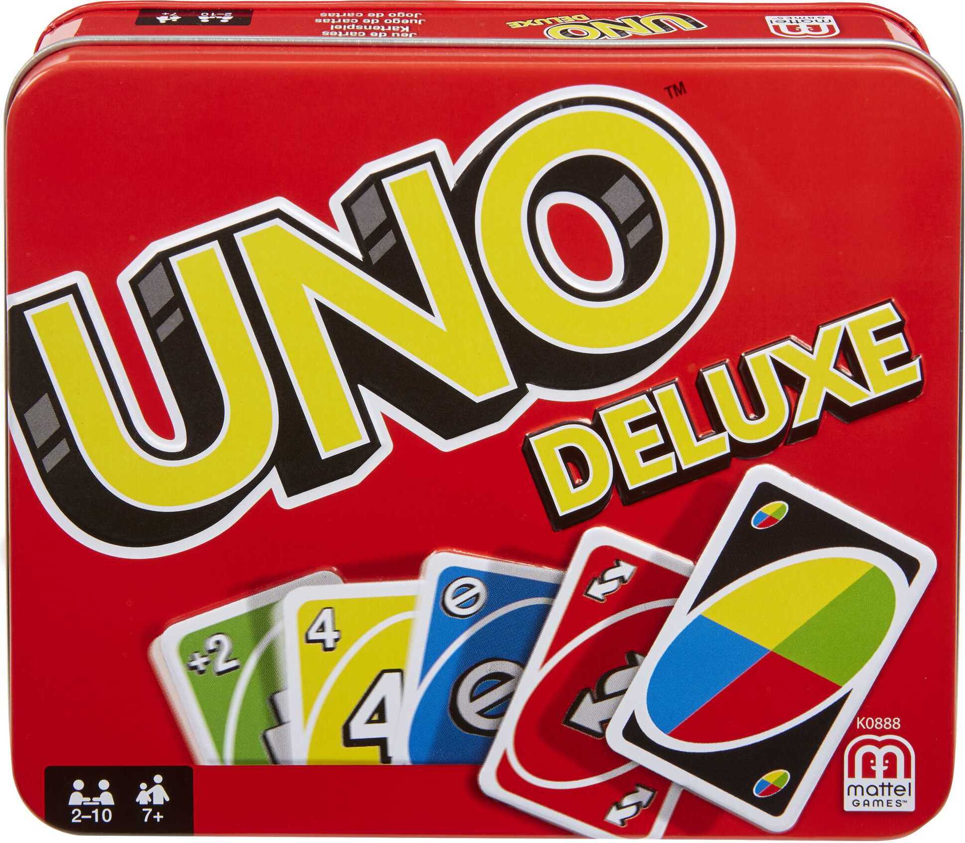 Mattel Games UNO Deluxe Metallbox, Kartenspiel, Gesellschaftsspiel, Kinderspiel K0888