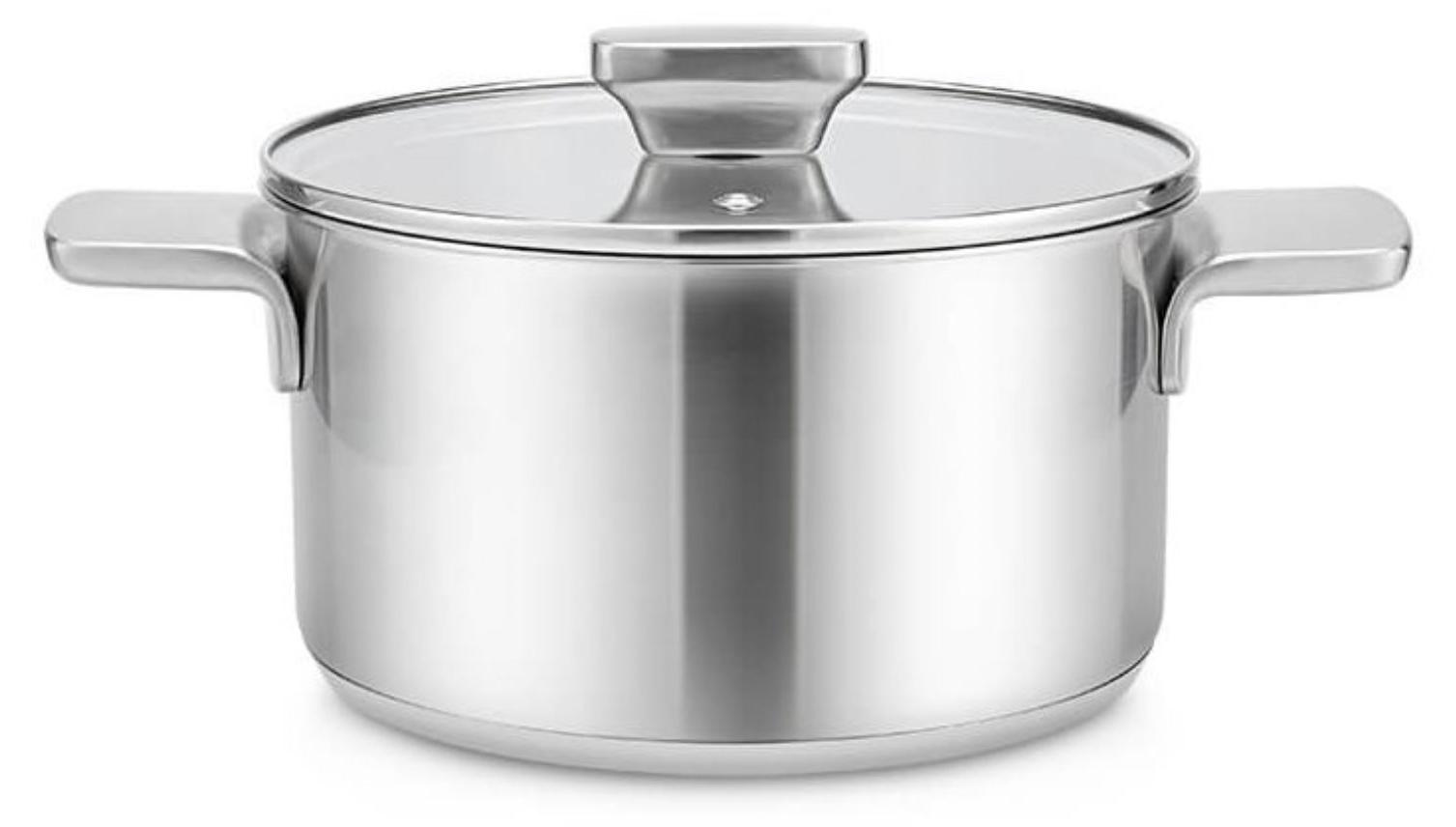 Maestro Edelstahl Kochtopf MR352120 20 cm 3,4 l mit Glasdeckel und Dampfauslass