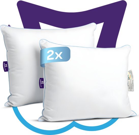 Slaapspeciaal Kopfkissen - 2er set - Antiallergisches - 60x70 - Baumwolle Kopfkissen 2er set - Rückenschläfer, Seitenschläfer & Bauchschläferkissen