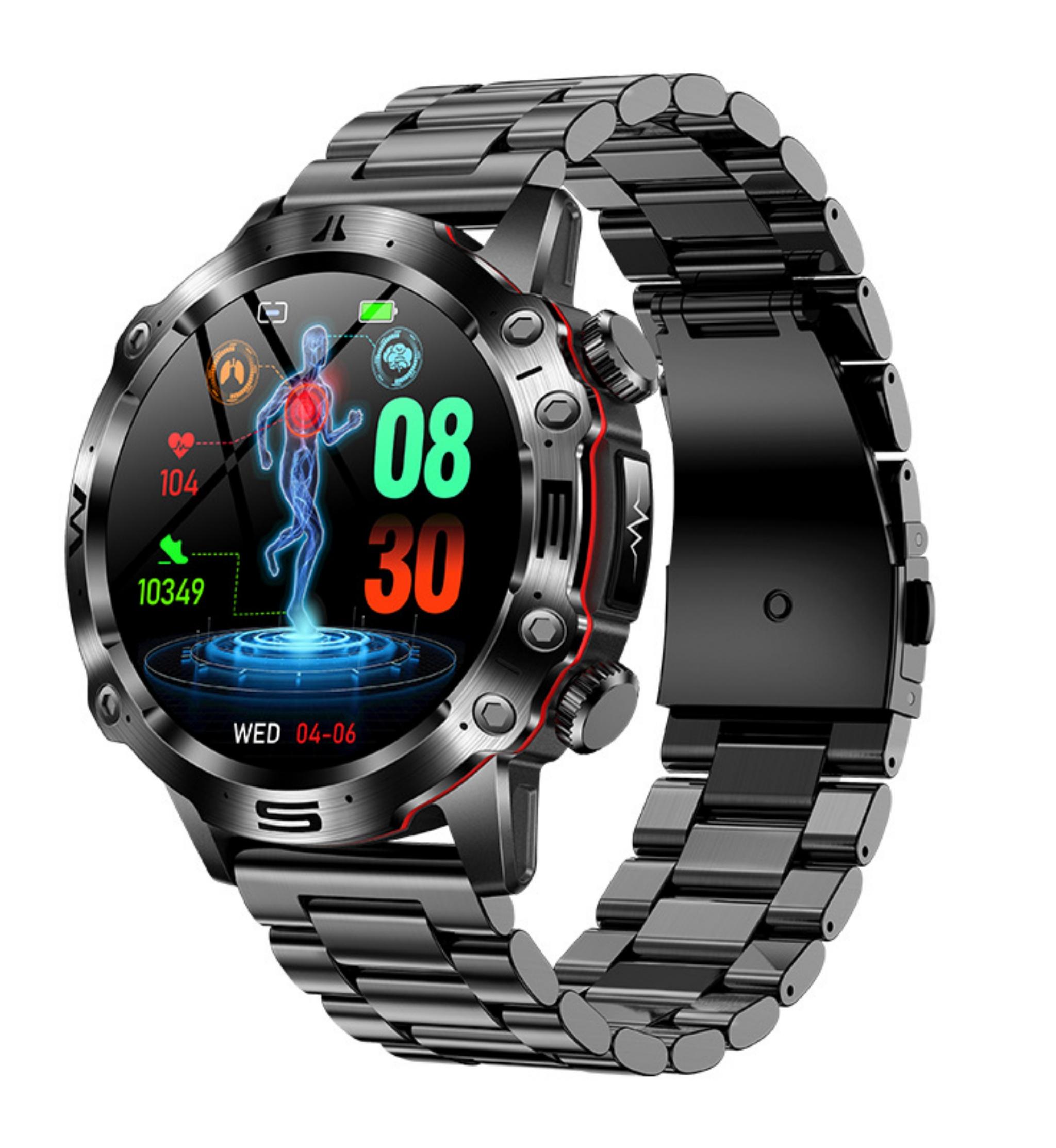 Homelody ET482 Herren Smartwatch mit Bluetooth Anrufen 1.43inch AMOLED Herzfrequenz messer Sport Smart Watch 207AP018-0630