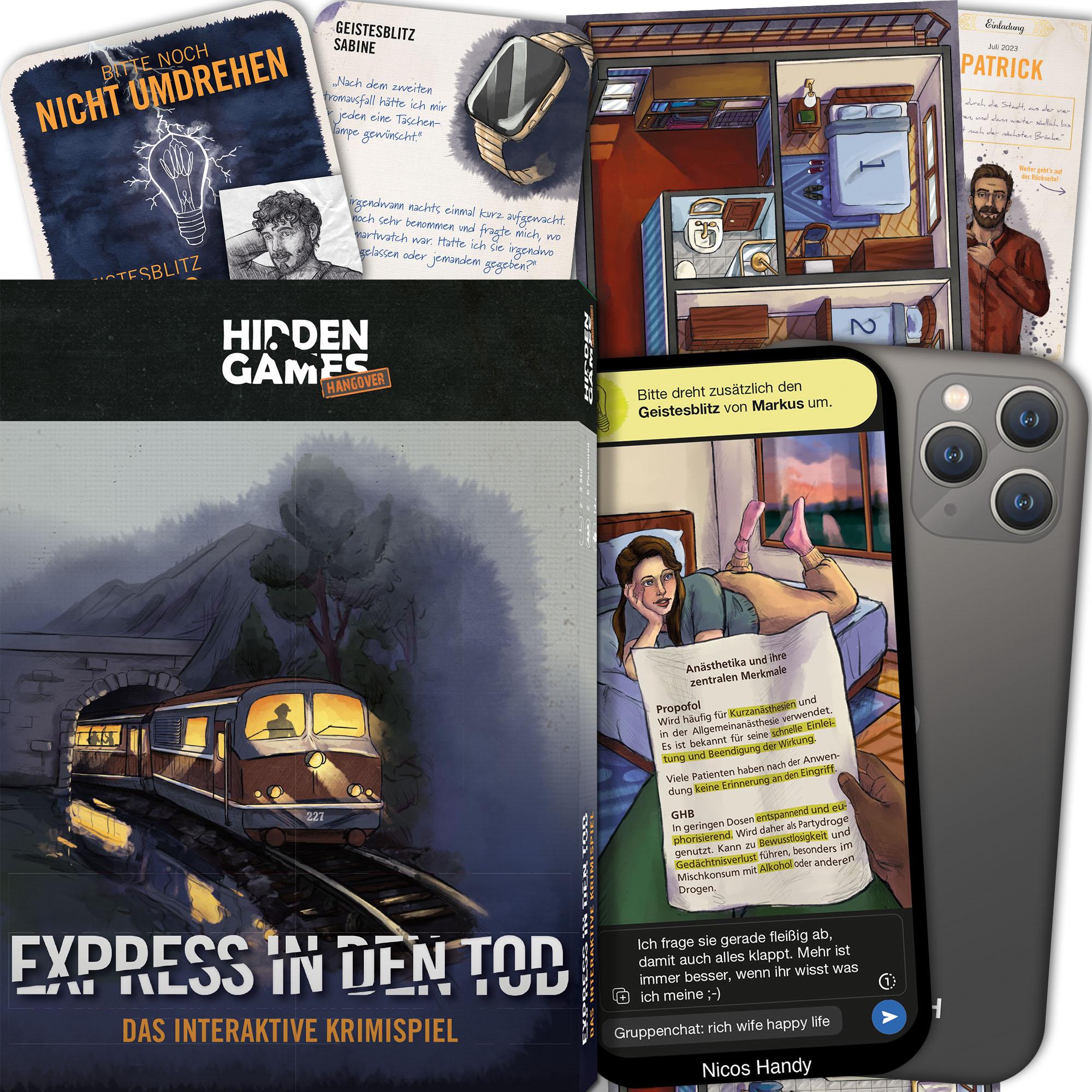 Hidden-Games Hidden Games - Hangover KrimiDinner - Express in den Tod - immersives KrimiDinner, spannendes Detektivspiel, Krimispiel HID00013