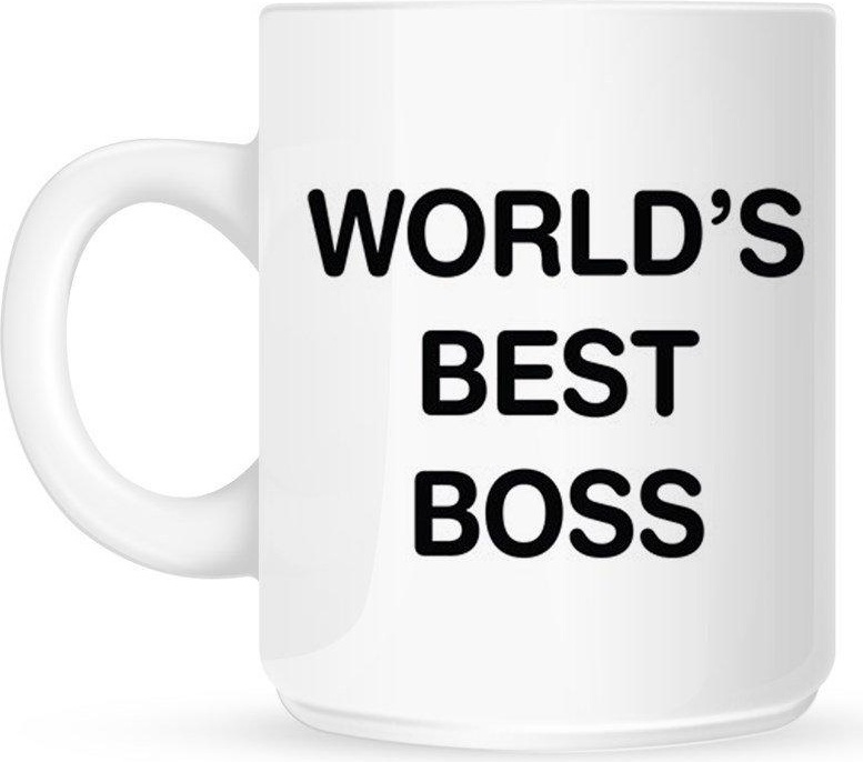 Grindstore Kaffeebecher 'World's Best Boss' – Weiß, 325 Ml, Aus Hochwertiger Keramik, Perfekt Als Geschenk