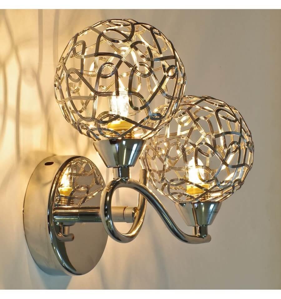 KOSILUM - Wandleuchte, Metall und Aluminium - Silber/Chrom - Aphyse