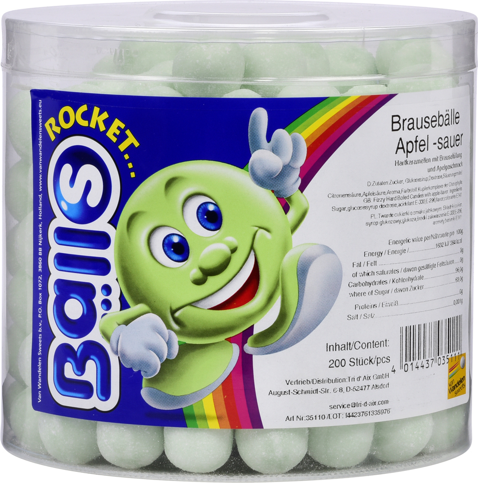 Rocket Balls sherbet balls jabłko kwaśne | Kaufland.pl