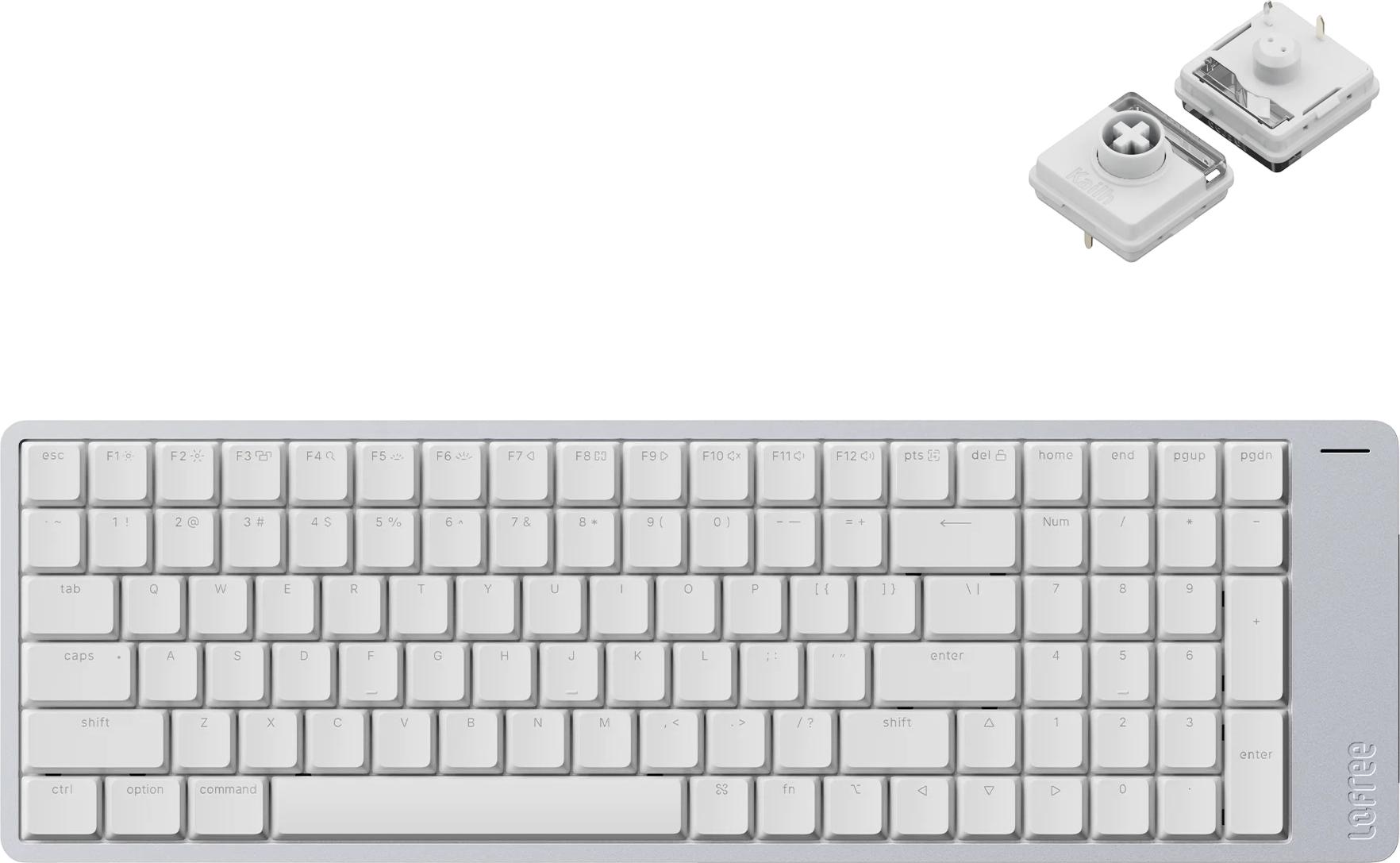 Lofree Flow 2 100 Kabellose Mechanische Tastatur Low-Profile US-Layout, Silver, Surfer Switches