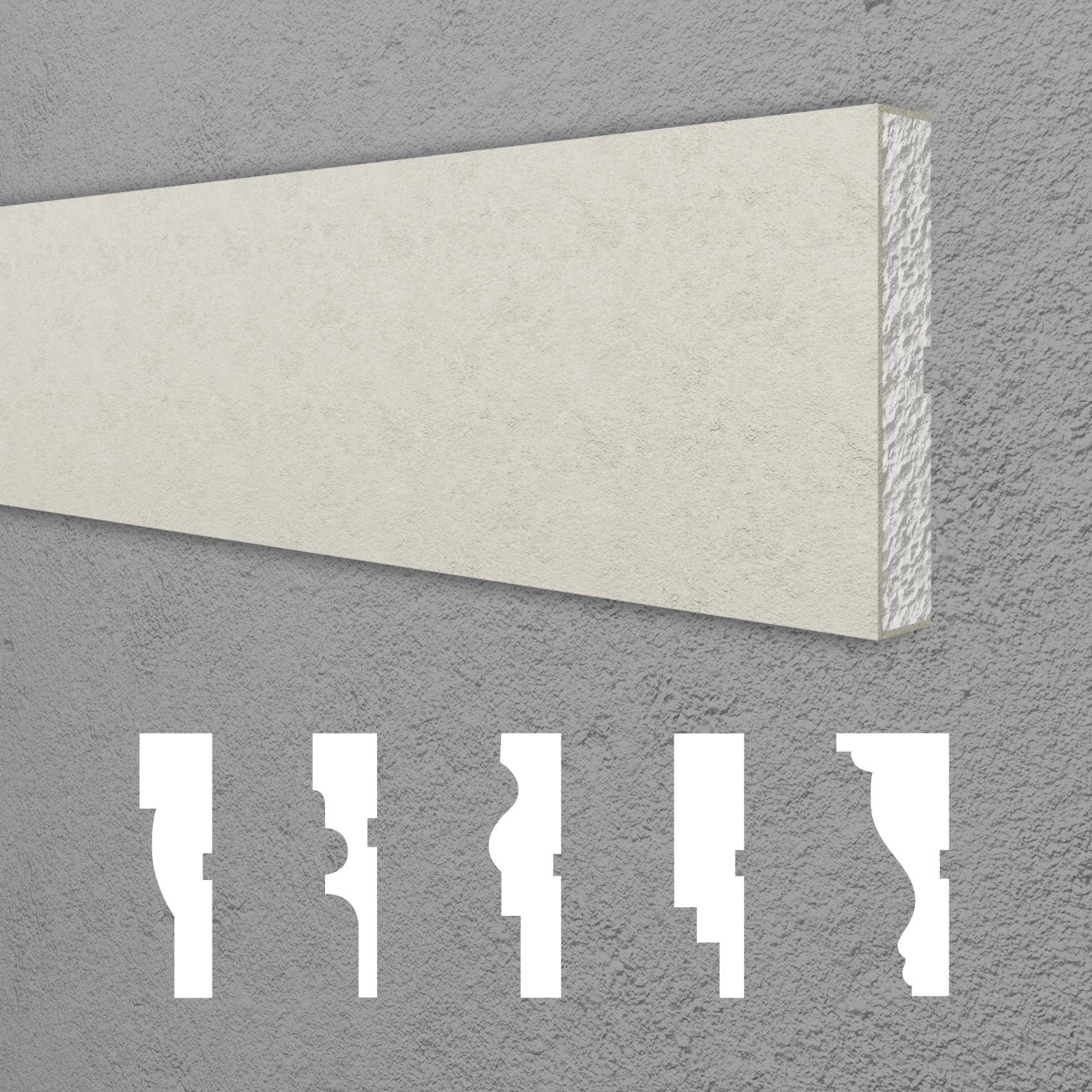 HEXIM Fassadenprofile Gesimsprofile Aussenfassade Fassadenstuck Fassadenelemente Fassade verkleiden Außenstuck - (DML-1215, 30 x 150 mm, 2 Meter / 1 Profil) 93457
