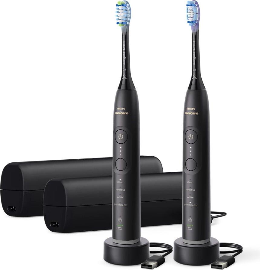 Philips HX7429/03, Dospelý, Sonická zubná kefka, Denná starostlivosť, Gum starostlivosť, Jemný, Bielenie, 62000 pohybov za minútu, Čierna, 2 min, 4 x 30 sec