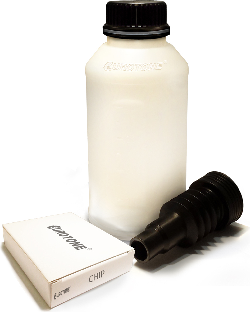 1x Eurotone Nachfüll Pulver Alternative + 1x Chip für Canon 0917B002 708H CRG708H Black Schwarz Can-708H-K-1xPulv+1xChip